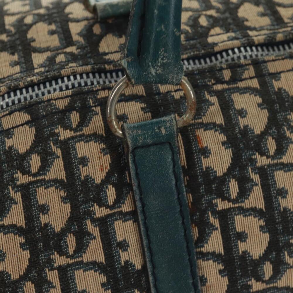 Christian Dior Trotter Canvas Boston Bag Navy Silver Auth 161273 - Picture 4 of 16